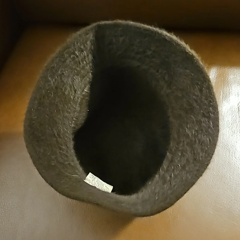 Vintage French Brown Rabbit Fur Bucket Hat teknolom.com